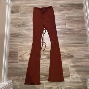 SHEIN Lace Up Back Flare Leggings